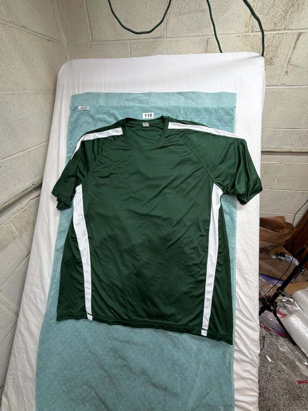 Sport-Tek Men's PosiCharge Competitor Colorblock Tee Forest Green and White